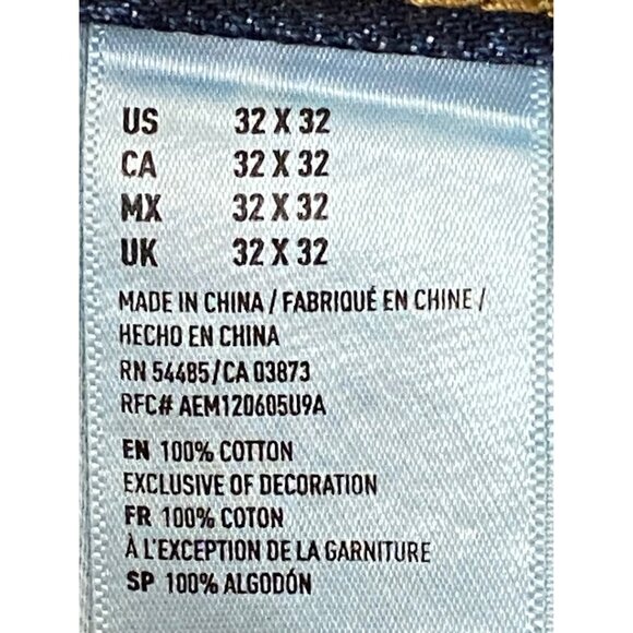 American Eagle Outfitters Men’s Original Straight Jeans 32x32 Distressed Blue - Picture 14 of 15